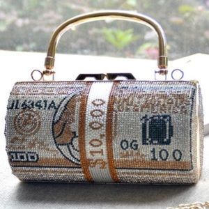 GOLD - Dollar Beaded Handbag